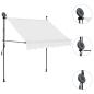 Preview: Einziehbare Markise Handbetrieben mit LED 100 cm Creme