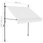 Preview: Einziehbare Markise Handbetrieben mit LED 100 cm Creme