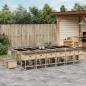Preview: ARDEBO.de - 17-tlg. Garten-Essgruppe mit Kissen Beigemischung Poly Rattan