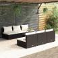 Preview: ARDEBO.de - 7-tlg. Garten-Lounge-Set mit Auflagen Poly Rattan Schwarz