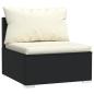 Preview: 10-tlg. Garten-Lounge-Set mit Kissen Schwarz Poly Rattan