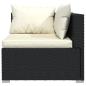 Preview: 10-tlg. Garten-Lounge-Set mit Kissen Schwarz Poly Rattan