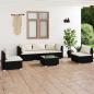 Preview: ARDEBO.de - 6-tlg. Garten-Lounge-Set mit Kissen Poly Rattan Schwarz