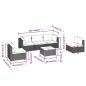 Preview: 6-tlg. Garten-Lounge-Set mit Kissen Poly Rattan Schwarz