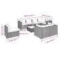 Preview: 9-tlg. Garten-Lounge-Set mit Kissen Poly Rattan Schwarz