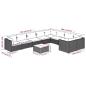 Preview: 10-tlg. Garten-Lounge-Set mit Kissen Poly Rattan Schwarz