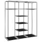 Preview: Kleiderschrank mit Fächern Stangen Schwarz 150x45x175cm Stoff