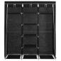 Preview: Kleiderschrank mit Fächern Stangen Schwarz 150x45x175cm Stoff