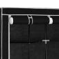 Preview: Kleiderschrank mit Fächern Stangen Schwarz 150x45x175cm Stoff