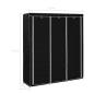 Preview: Kleiderschrank mit Fächern Stangen Schwarz 150x45x175cm Stoff