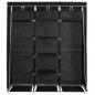 Preview: Kleiderschrank mit Fächern Stangen Schwarz 150x45x175cm Stoff