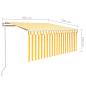 Preview: Markise Automatisch mit Rollo LED Windsensor 3x2,5 m Gelb Weiß