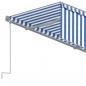 Preview: Markise Manuell Einziehbar mit Rollo 4,5x3 m Blau und Weiß