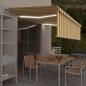Preview: ARDEBO.de - Markise Automatisch mit Rollo LED Windsensor 5x3m Gelb & Weiß 