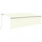 Preview: Markise Manuell Einziehbar mit Rollo & LED 5x3 m Creme