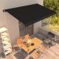Preview: ARDEBO.de - Einziehbare Markise Handbetrieben 450 x 300 cm Anthrazit