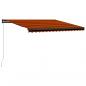 Preview: ARDEBO.de - Einziehbare Markise Handbetrieben 450 x 300 cm Orange und Braun