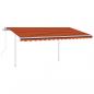 Preview: Markise Automatisch mit LED & Windsensor 4x3 m Orange & Braun
