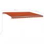 Preview: Markise Automatisch mit LED & Windsensor 4x3 m Orange & Braun