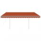 Preview: Markise Automatisch mit LED & Windsensor 4x3 m Orange & Braun