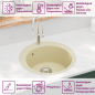 Preview: Granitspüle Einzelbecken Rund Beige