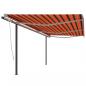 Preview: ARDEBO.de - Markise Manuell Einziehbar mit Pfosten 6x3 m Orange Braun
