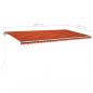 Preview: Markise Manuell Einziehbar mit Pfosten 6x3 m Orange Braun