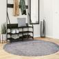 Preview: ARDEBO.de - Teppich Shaggy Hochflor Modern Blau Ø 200 cm