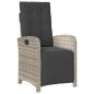 Preview: 5-tlg. Garten-Essgruppe mit Kissen Hellgrau Poly Rattan