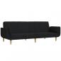 Preview: Schlafsofa 2-Sitzer mit 2 Kissen Schwarz Stoff