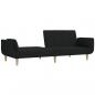 Preview: Schlafsofa 2-Sitzer mit 2 Kissen Schwarz Stoff