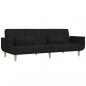 Preview: Schlafsofa 2-Sitzer mit 2 Kissen Schwarz Stoff