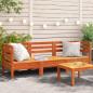 Preview: ARDEBO.de - Gartensofa 3-Sitzer Wachsbraun Massivholz Kiefer