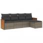 Preview: 5-tlg. Garten-Sofagarnitur mit Kissen Grau Poly Rattan