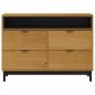 Preview: Schubladenschrank FLAM 110x40x80 cm Massivholz Kiefer