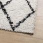 Preview: Teppich Shaggy Hochflor Modern Creme und Schwarz 80x150 cm