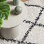 Preview: Teppich Shaggy Hochflor Modern Creme und Schwarz 80x150 cm
