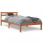 Preview: ARDEBO.de - Massivholzbett ohne Matratze Wachsbraun 90x200 Kiefernholz