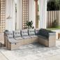 Preview: ARDEBO.de - 8-tlg. Garten-Sofagarnitur mit Kissen Beige Poly Rattan