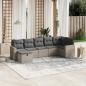 Preview: ARDEBO.de - 7-tlg. Garten-Sofagarnitur mit Kissen Grau Poly Rattan