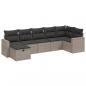 Preview: 7-tlg. Garten-Sofagarnitur mit Kissen Grau Poly Rattan
