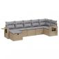 Preview: 7-tlg. Garten-Sofagarnitur mit Kissen Beige Poly Rattan