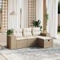 Preview: ARDEBO.de - 4-tlg. Garten-Sofagarnitur mit Kissen Beige Poly Rattan