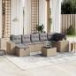 Preview: ARDEBO.de - 8-tlg. Garten-Sofagarnitur mit Kissen Beige Poly Rattan