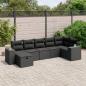Preview: ARDEBO.de - 7-tlg. Garten-Sofagarnitur mit Kissen Schwarz Poly Rattan