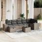Preview: ARDEBO.de - 8-tlg. Garten-Sofagarnitur mit Kissen Grau Poly Rattan