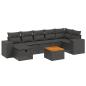 Preview: 8-tlg. Garten-Sofagarnitur mit Kissen Schwarz Poly Rattan