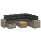 Preview: 8-tlg. Garten-Sofagarnitur mit Kissen Grau Poly Rattan