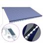 Preview: Markise mit Windsensor & LED 500x300cm Blau und Weiß