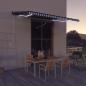 Preview: Markise mit Windsensor & LED 500x300cm Blau und Weiß